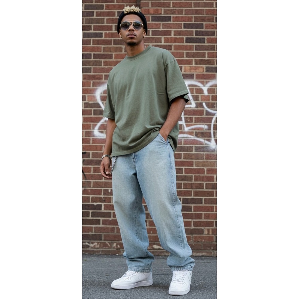 Phat Farm Jeans Mens 36x34 Vintage Baggy Y2K Jnco Style Wide Embroidered‎ Patch